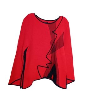Jaskar waffle knit red artistic sweater
